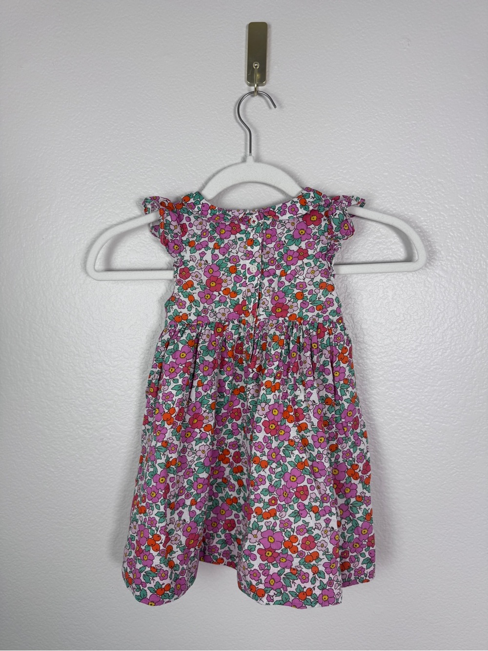 Mini Boden Dress Girls 2-3Y Pink Floral Flutter Sleeve Cottagecore Whimsical - Picture 3 of 6